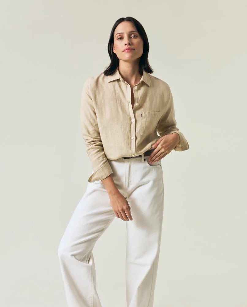 Skjorta Linne, Beige Lexington