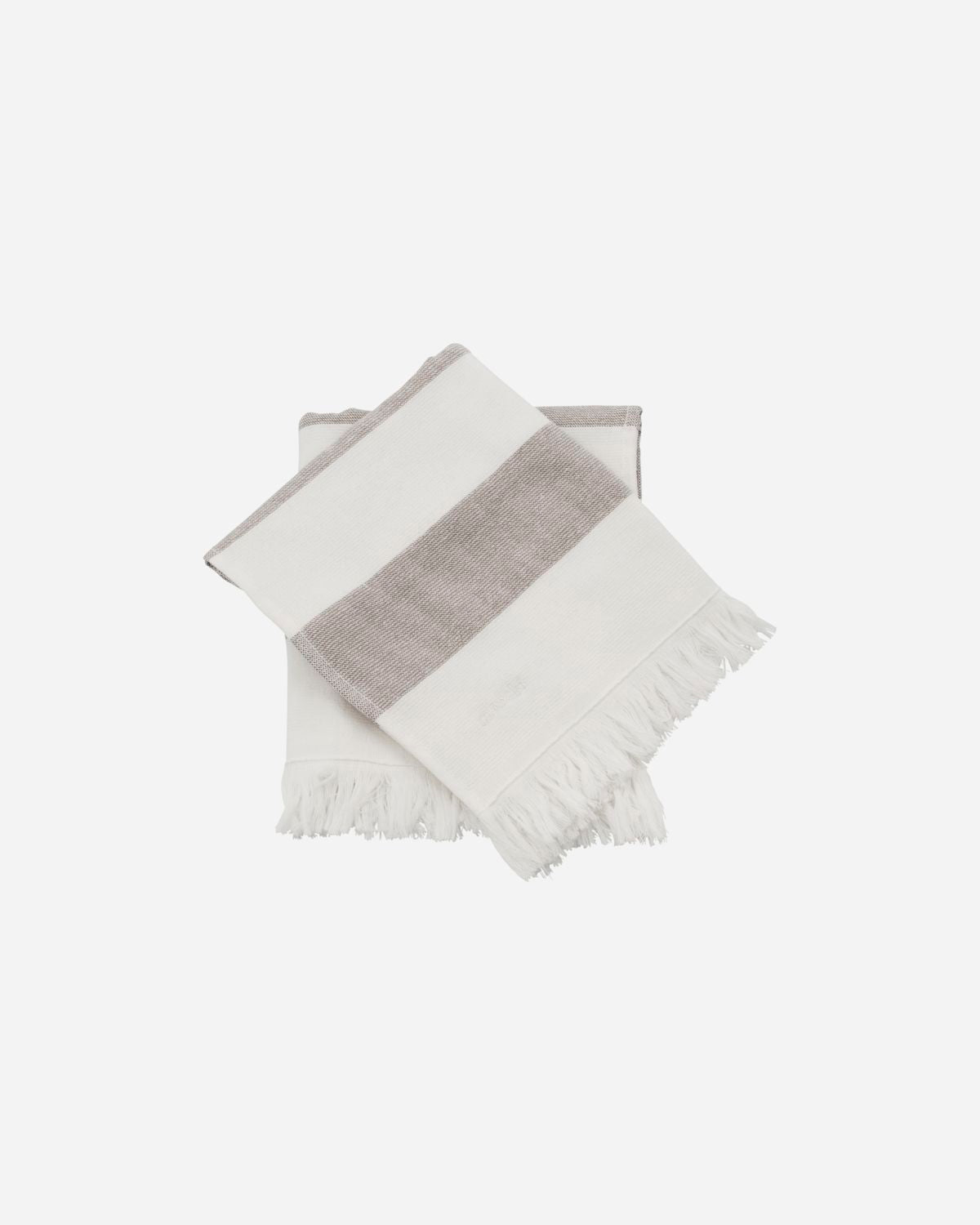 Handduk, Barbarum, Vita och bruna ränder 2-pack