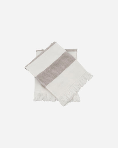 Handduk, Barbarum, Vita och bruna ränder 2-pack
