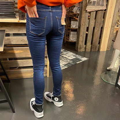 Jeans toxic mörkblå stentvätt